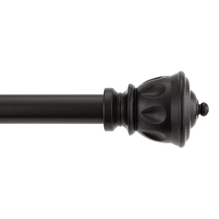 Kenney Mfg Kenney Kiera 5/8" Standard Decorative Window Curtain Rod, 48-86", Black KN71670